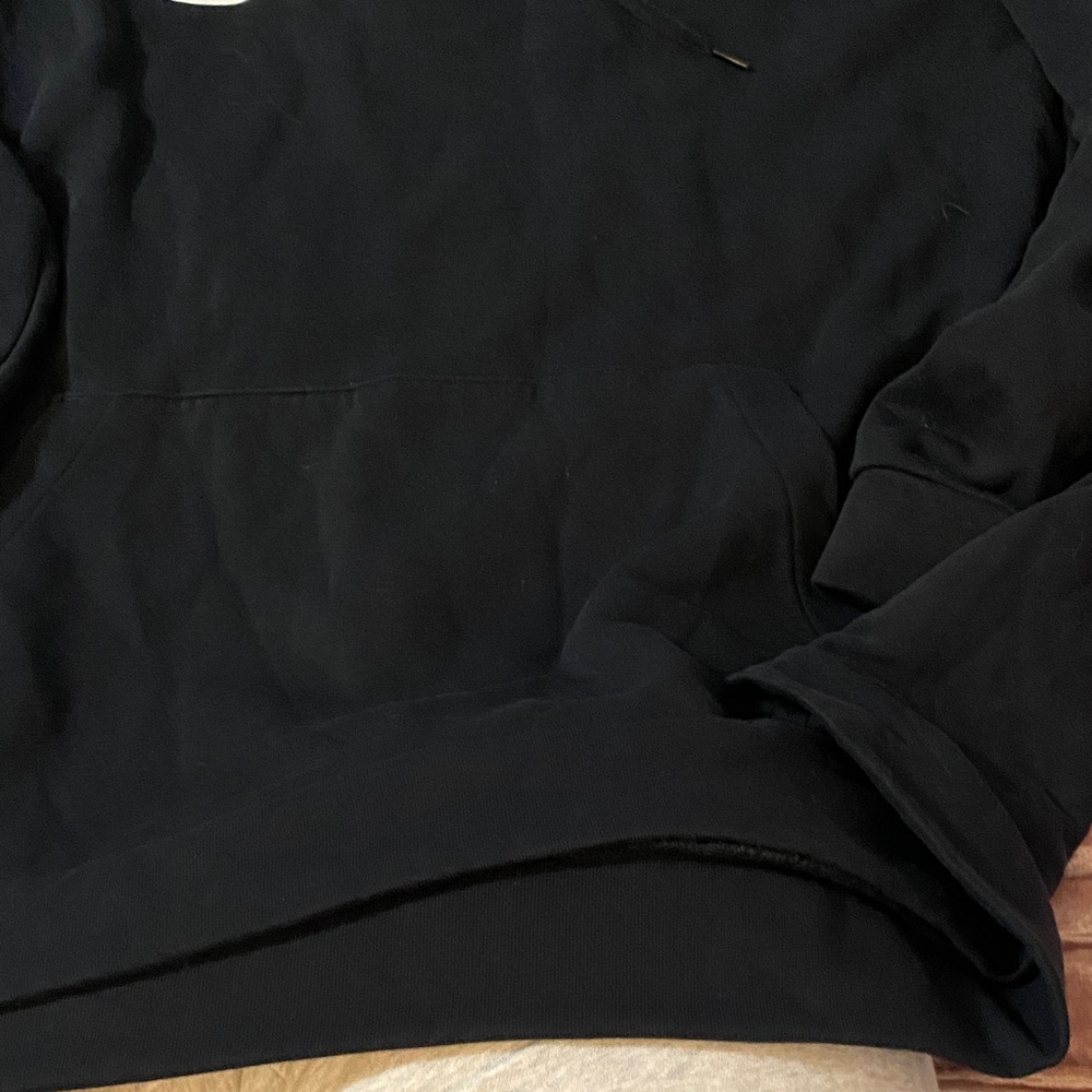 Nike Black Pullover Hoodie with White Swoosh - Picture 3 of 4